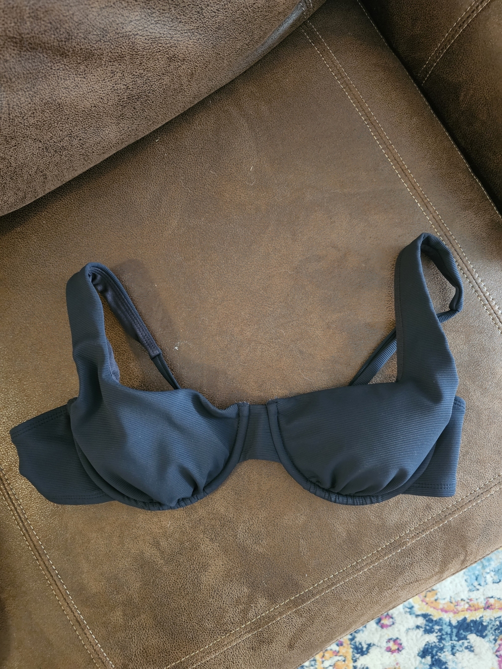 Time and Tru Black Underwire Bikini Top